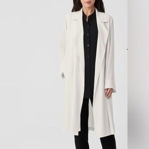 J.Jill Wearever Drape-Front Trench Jacket in Oatmeal Beige Size M